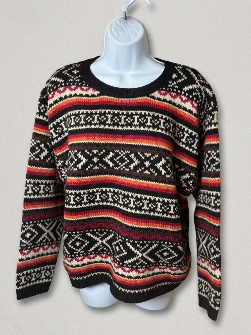 J.Crew 100% Wool Fair Isle Sweater Classic Preppy Pattern Excellent Condition